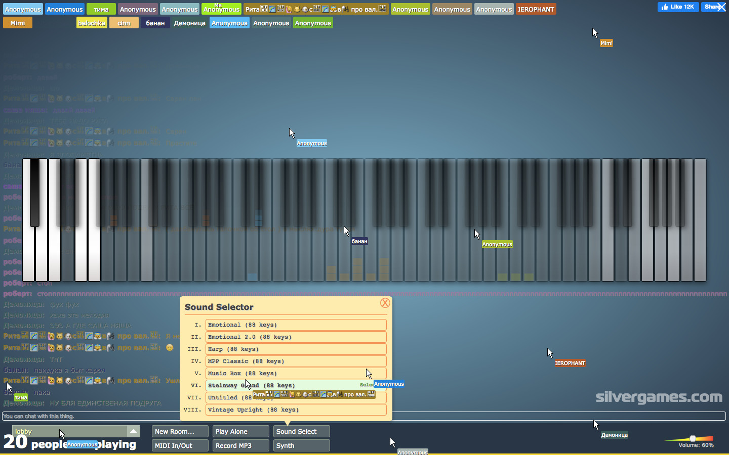 Multiplayer Klavier - Online Klavier Spielen auf Multiplayerpiano.com