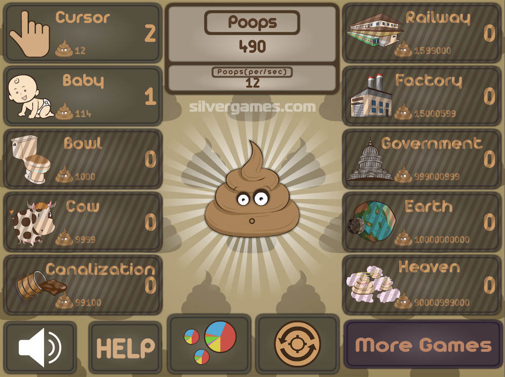 Poop Clicker Free Online Game On Silvergames Com