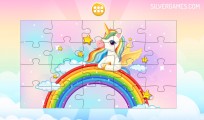 Einhorn Puzzle: Unicorn On Rainbow